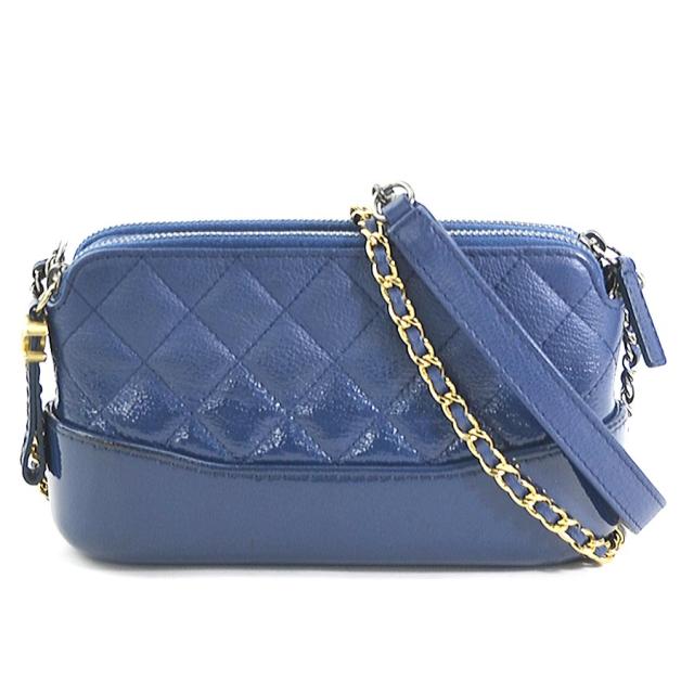 CHANEL シャネル ガブリエル ショルダーバッグ ネイビーブルー 14066 レディース【中古】 e59875a