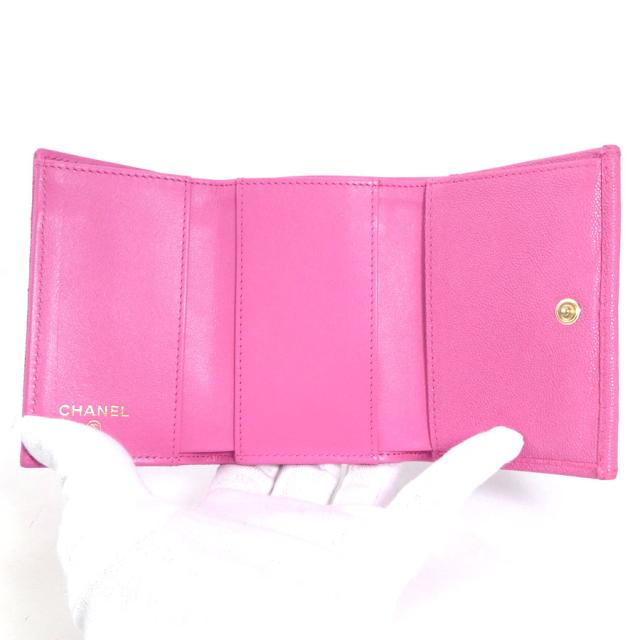 CHANEL シャネル ボーイシャネル 三つ折り財布 ピンク 14061