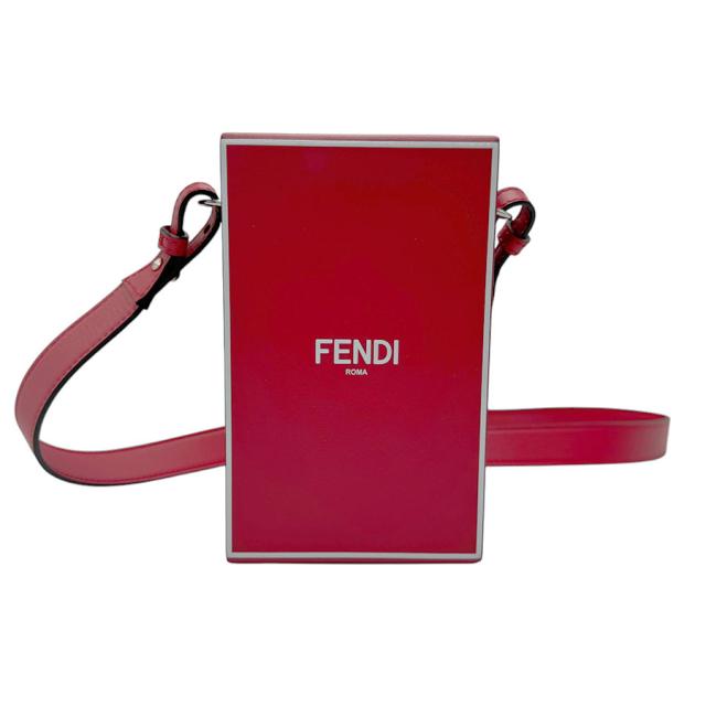FENDI フェンディ ボックス 7VA519-AGQJ ショルダーバッグ ダークレッド/ホワイト 14060 メンズ【中古】 n0890