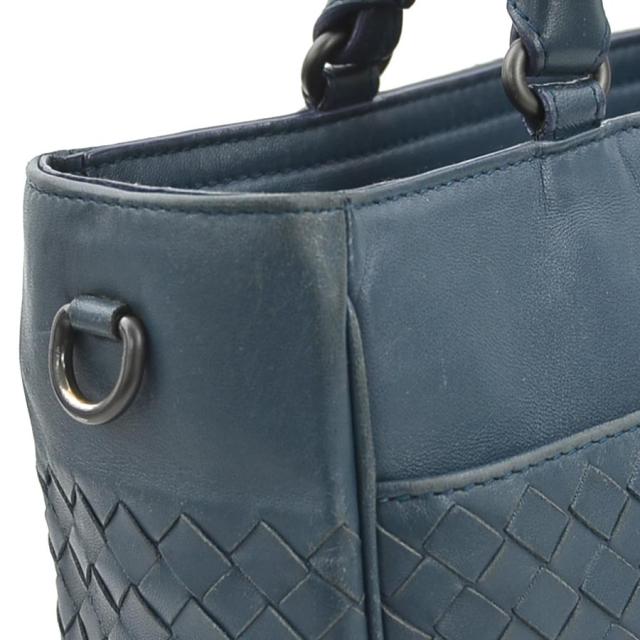 ✨美品✨ BOTTGAVENETA イントレチャート ハンドバッグ ネイビー BOTTEGAVENETA ボッテガヴェネタ イントレチャート ハンドバッグ
