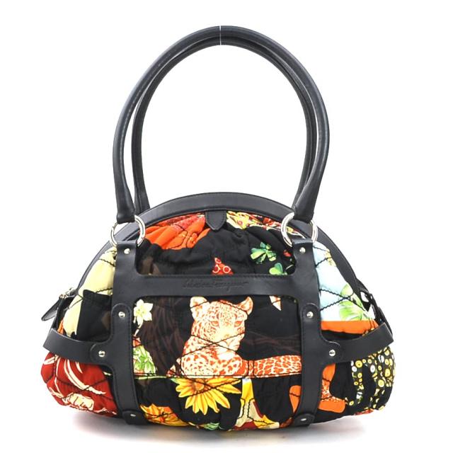 Salvatore Ferragamo サルヴァトーレフェラガモ ショルダーバッグ ブラック/マルチカラー 14072 レディース【中古】 w0889gの通販は