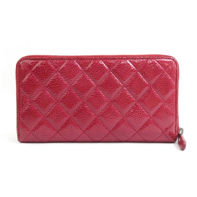 【美品】シャネル　マトラッセ　ラウンドジップ　長財布　ピンク　カード付 シャネル 長財布 ラウンドジップ ピンク 【公式通販】