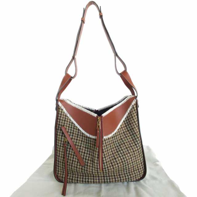 LOEWE ロエベ ハンモック ハンドバッグ ショルダーバッグ ダークグリーン/ブラウン 14065 レディース s0516g