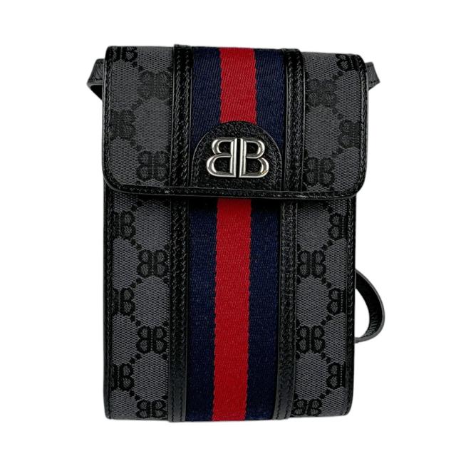 バレンシアガ ザハッカープロジェクトフォンバッグ ショルダーバッグ 680130 ブラック メンズ 中古SA品 BALENCIAGA バレンシアガ ザ ハッカー プロジェクト フォンバッグ