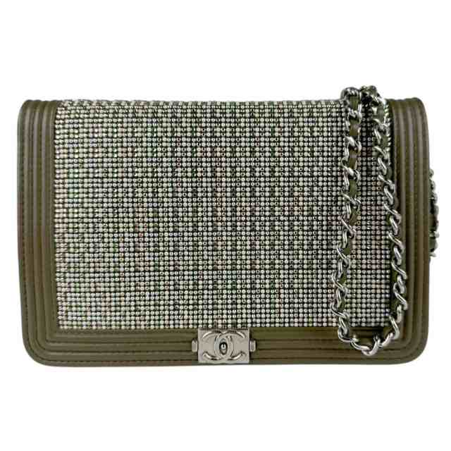 CHANEL シャネル チェーンウォレット カーキ 14058 レディース【中古】 n0928の通販は
