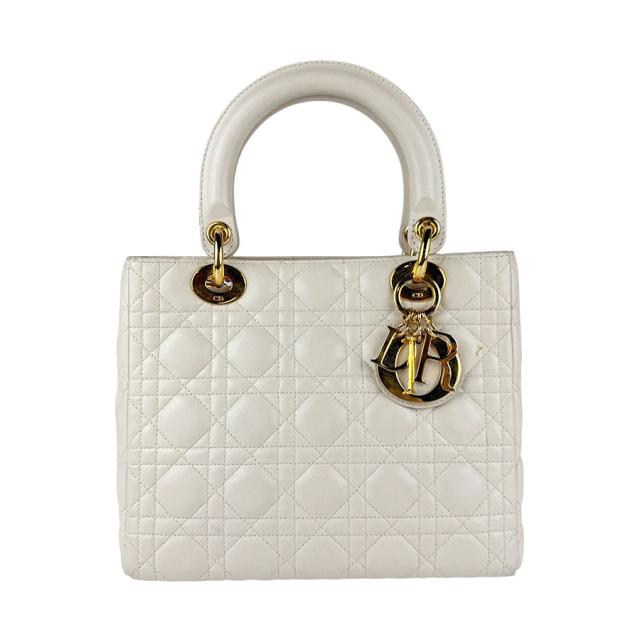 Christian Dior クリスチャンディオール レディディオール ハンドバッグ ショルダーバッグ アイボリー 14056 レディース【中古】 z3460の通販は
