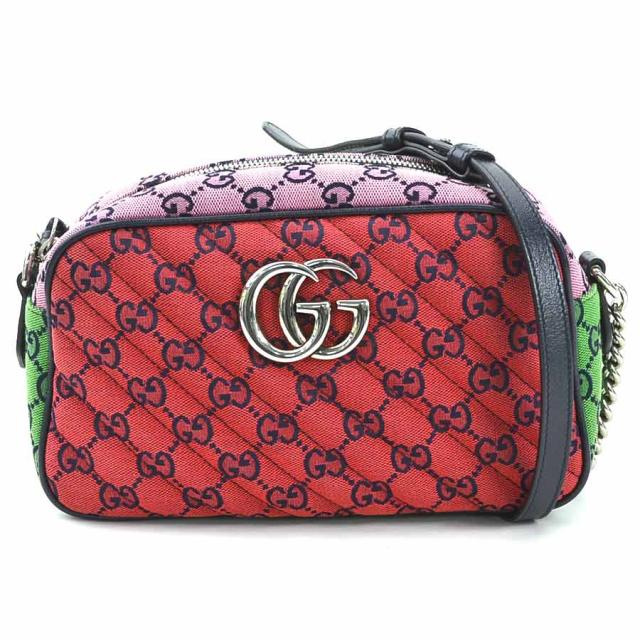 GUCCI グッチ GGマーモント 447682 斜め掛けショルダーバッグ マルチカラー/ネイビー 14072 レディース【中古】 e59957a