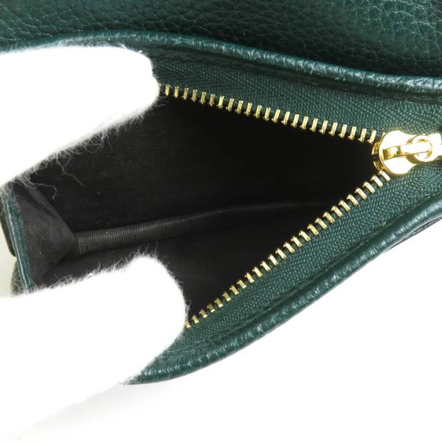 GUCCI グッチ 570660 二つ折り財布 チェーンウォレット ダークグリーン/ゴールド/シルバー 14065 レディース【中古】 e59961a GUCCI グッチ 570660 二つ折り財布 チェーンウォレット ダークグリーン