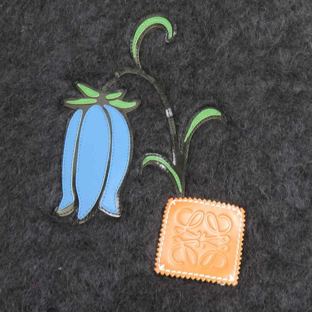 LOEWE ロエベ アナグラム マフラー ストール ブラック 14054