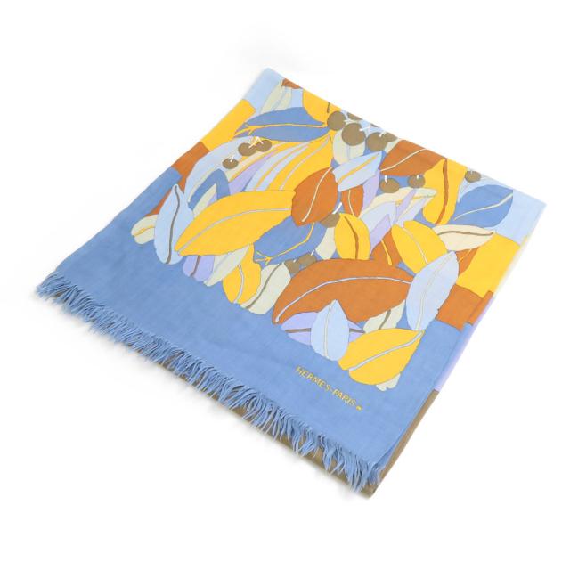HERMES エルメス スカーフ ショール ブルー/マルチカラー 14067 レディース【中古】 e59983aの通販は