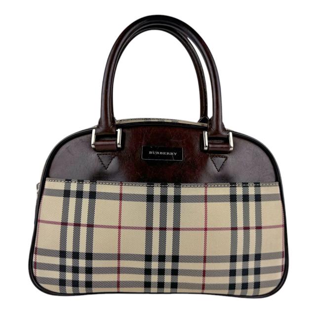 BURBERRY バーバリー ノバチェック ハンドバッグ ベージュ/ブラウン 14059 レディース【中古】 z3534の通販は