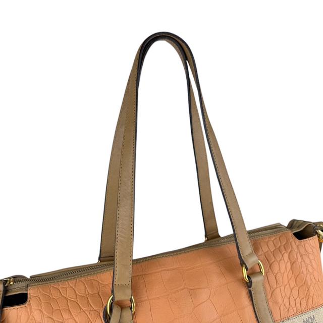 MCM エム シー エム ショルダーバッグ トートバッグ ベージュ/ブラック/オレンジ/ブラウン 14059 レディース【中古】 z3555の通販は