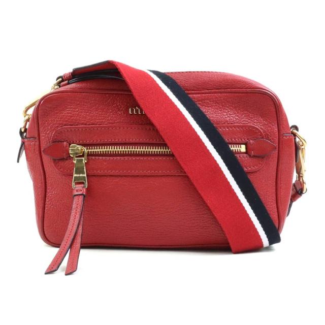 MIUMIU ミュウミュウ ショルダーバッグ レッド/ブラック/ホワイト 14060 レディース【中古】 e60016aの通販は