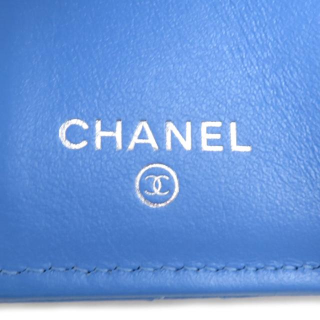 CHANEL シャネル 三つ折り財布 ブルー 14067 レディース【中古】 90029g
