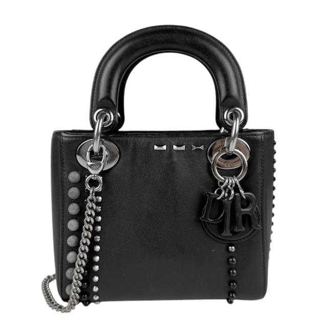 Christian Dior クリスチャンディオール レディディオール ハンドバッグ ショルダーバッグ ブラック 14054 レディース【中古】 n1060の通販は