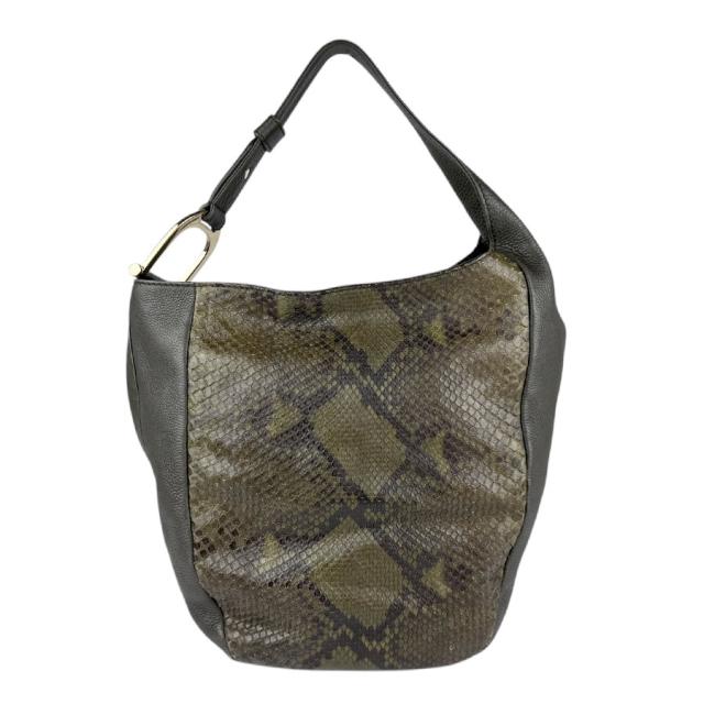 GUCCI グッチ 257050 ショルダーバッグ グレー×カーキ 14055 レディース【中古】 z3720の通販は