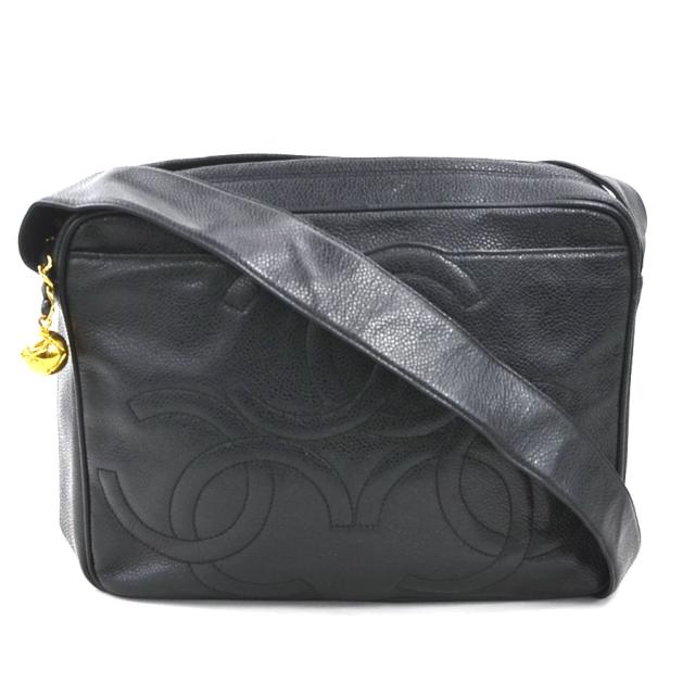 CHANEL シャネル トリプルココマーク ショルダーバッグ ブラック 14054 レディース【中古】 e60035a