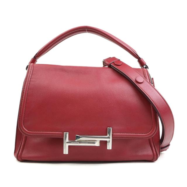 TOD'S トッズ ダブルT ショルダーバッグ ハンドバッグ レッド