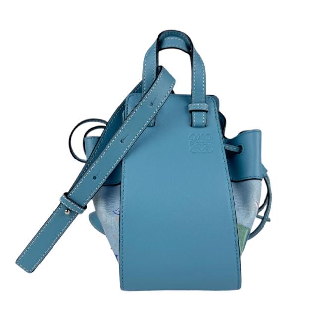 ロエベ ハンモック ショルダー ハンドバッグ 2way ポーチ ライトブルー