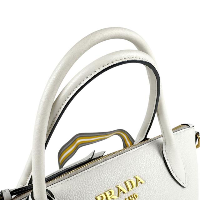 PRADA ハンドバッグ(オフホワイト) PRADA プラダ ハンドバッグ ショルダーバッグ レザー オフ