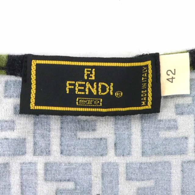FENDI フェンディ ズッカ  半袖 トップス カーキ/ブラック 14058 レディース【中古】 e60140g FENDI フェンディ ズッカ 半袖 トップス カーキ/ブラック 14058