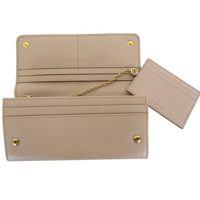 PRADA プラダ 二つ折り長財布 グレージュ 14059 レディース【中古】 s0598a PRADA プラダ 二つ折り長財布 グレージュ 14059 レディース【中古】 s0598a