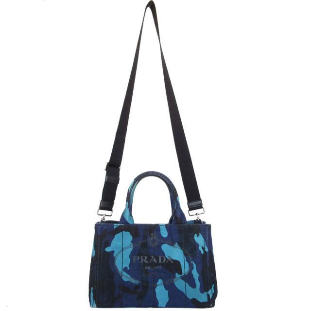 PRADA プラダ カナパ ハンドバッグ ショルダーバッグ ネイビー/ブラック/ブルー 14066 レディース【中古】 s0604g PRADA プラダ カナパ ハンドバッグ ショルダーバッグ ネイビー