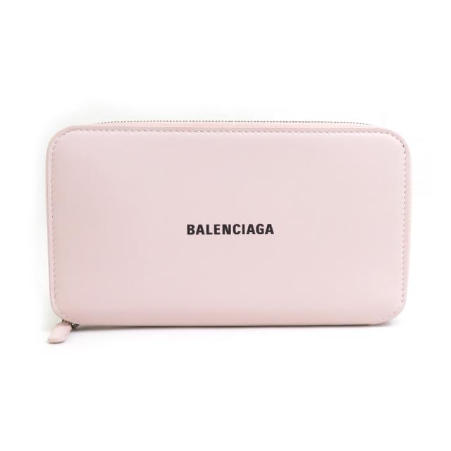 BALENCIAGA バレンシアガ ラウンドファスナー長財布 ライトピンク 14061 ユニセックス【中古】 h30964g