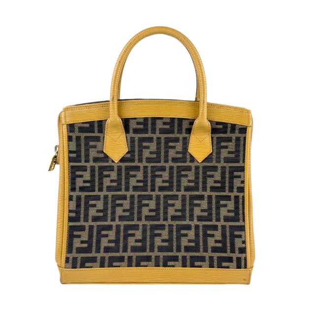 FENDI フェンディ ズッカ ハンドバッグ ショルダーバッグ ベージュ×ブラウン 14057 レディース【中古】 z4235