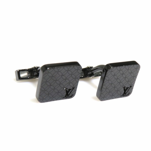 LOUIS VUITTON ルイ ヴィトン ブトン ドゥ マンシェット シャンゼリゼ M65044 カフス ブラック 14054 メンズ【中古】 e60190