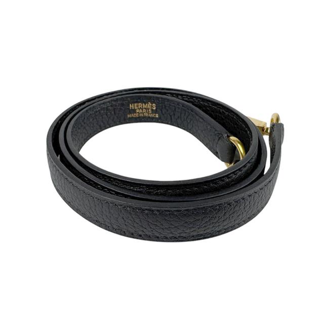 HERMES エルメスケリーストラップブラックレザー