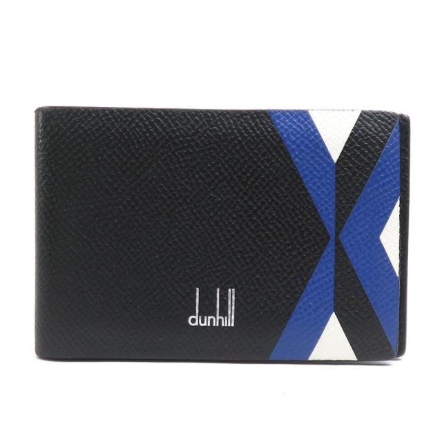 Dunhill ダンヒル カードケース ブラック×ブルー×ホワイト 14054 メンズ【中古】 h31017g