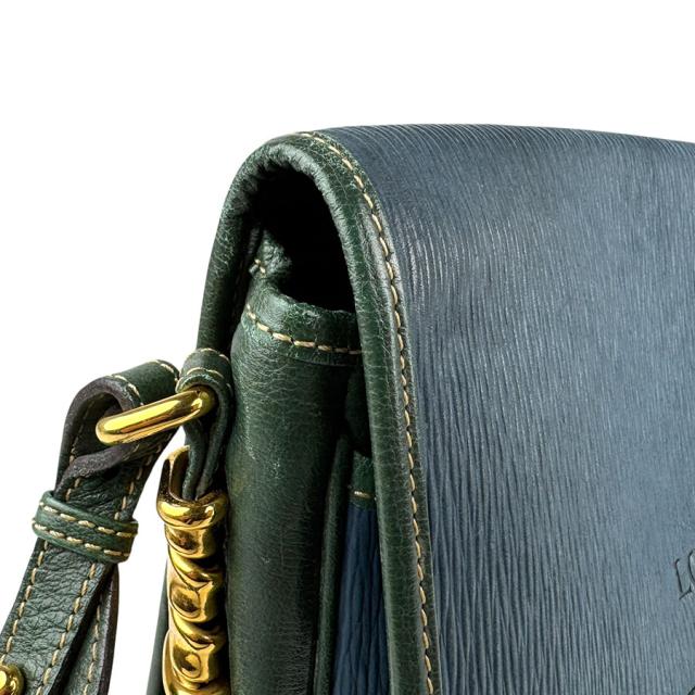 LOEWE ロエベ ショルダーバッグ ネイビーブルー/ダークグリーン 14067