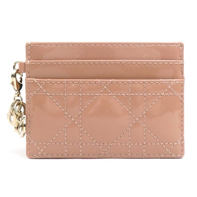 Christian Dior クリスチャンディオール カードケース 名刺入れ ピンクベージュ 14059 レディース【中古】 56018a