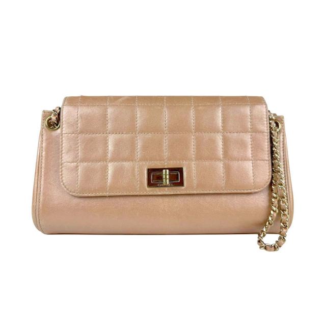 CHANEL シャネル チョコバー ショルダーバッグ ピンクベージュ 14061 レディース【中古】 z4533