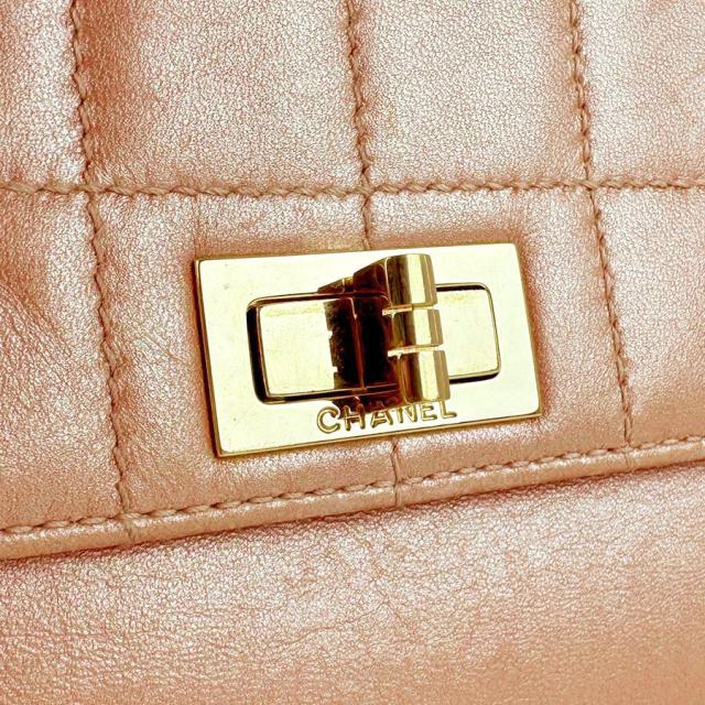 CHANEL シャネル チョコバー ショルダーバッグ ピンクベージュ 14061