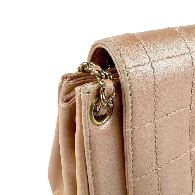 CHANEL シャネル チョコバー ショルダーバッグ ピンクベージュ 14061 レディース【中古】 z4533 CHANEL シャネル チョコバー ショルダーバッグ ピンクベージュ 14061