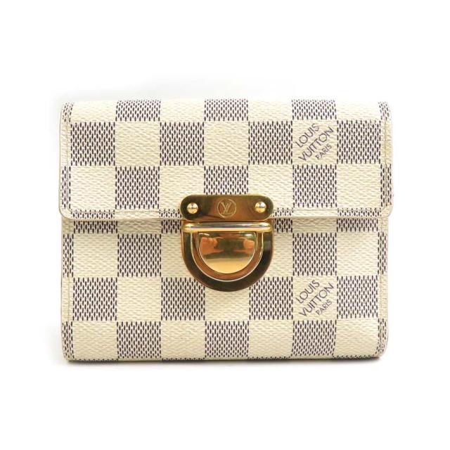 LOUIS VUITTON ルイ ヴィトン ポルトフォイユ コアラ ダミエ アズール N60013 二つ折り財布 アイボリー 14056 ユニセックス【中古】 r10462a
