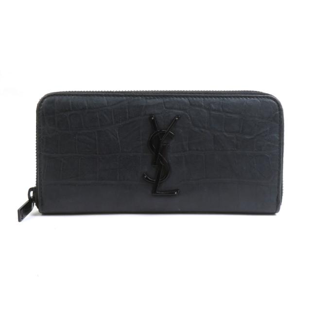 SAINT LAURENT サンローラン ラウンドファスナー長財布 ブラック 14054 ユニセックス【中古】 r10463a