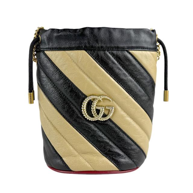 GUCCI グッチ 573817 ショルダーバッグ ブラック×ベージュ 14054 レディース【中古】 z4601