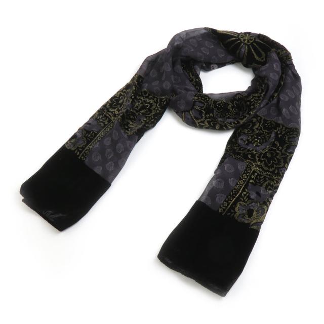 VERSACE ヴェルサーチ ストール ブラック系 14054 レディース【中古