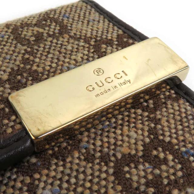 GUCCI グッチ 257012 二つ折り長財布 ベージュブラウン/ブルー 14057 レディース【中古】 e60238g GUCCI グッチ 257012 二つ折り長財布 ベージュブラウン/ブルー 14057