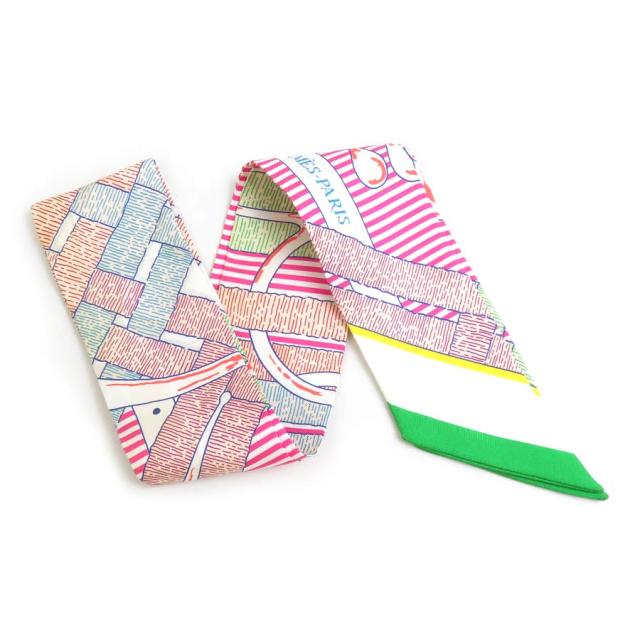 HERMES エルメス スカーフ ツイリー マルチカラー 14072 レディース【中古】 r10489g HERMES エルメス スカーフ ツイリー マルチカラー 14072 レディース