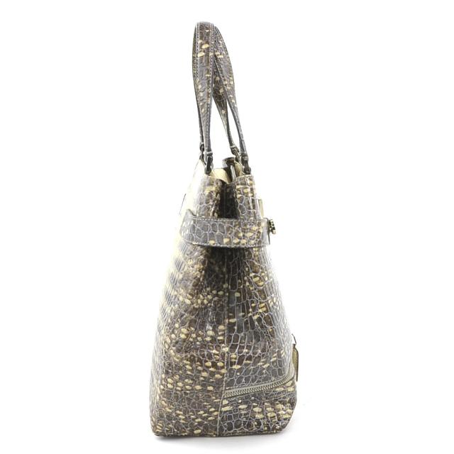 Salvatore Ferragamo サルヴァトーレフェラガモ ガンチーニ ハンドバッグ ベージュ/グレー 14059 レディース【中古】 w1085a
