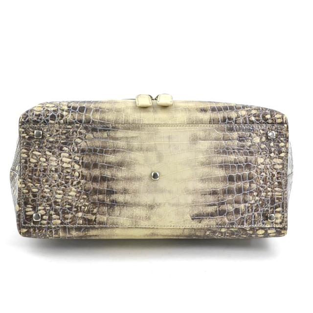 Salvatore Ferragamo サルヴァトーレフェラガモ ガンチーニ ハンドバッグ ベージュ/グレー 14059 レディース【中古】 w1085a