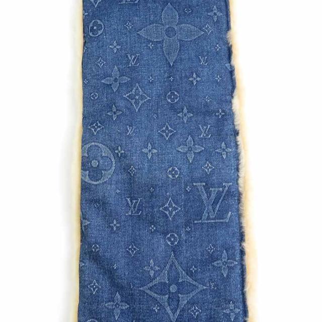 ルイヴィトン マフラー カシミヤ　エシャルプ デニム ブルー LOUIS VUITTON（マフラー/ショール ・ ブルー・ネイビー/青色系