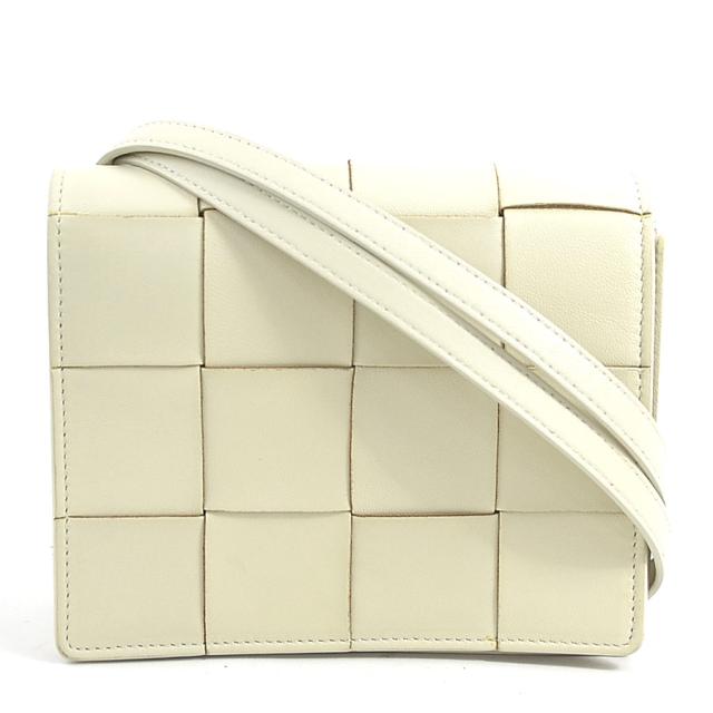 BOTTEGAVENETA ボッテガヴェネタ カセット ショルダーバッグ アイボリー 14056 レディース【中古】 h31098n