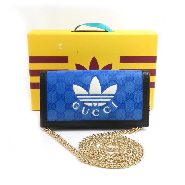 GUCCI グッチ adidasコラボ 621892 ウォレットチェーン ブルー