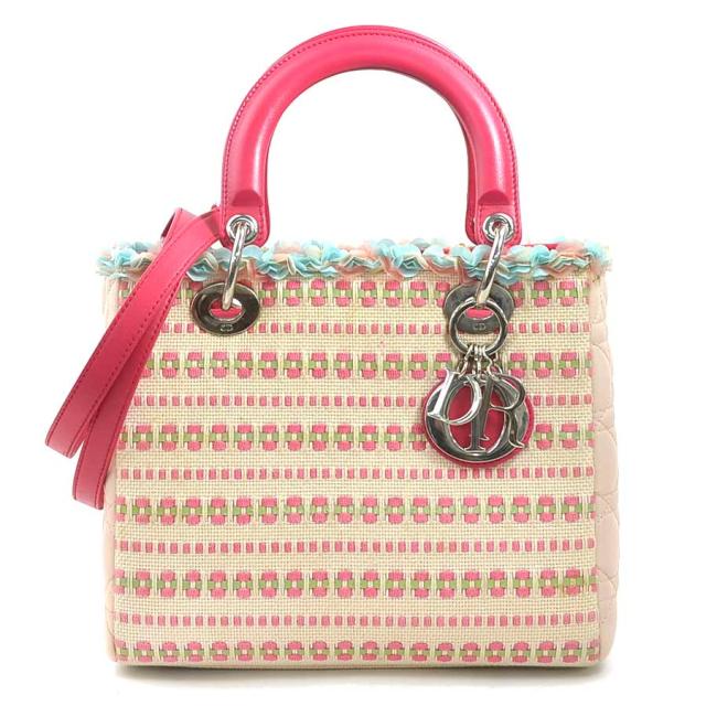 Christian Dior クリスチャンディオール レディディオール ハンドバッグ ショルダーバッグ ピンク系 14061 レディース【中古】 90090a