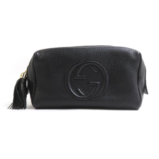 GUCCI グッチ インターロッキングG 308636 ポーチ ブラック 14054 レディース【中古】 e60281g